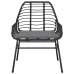 Set de comedor de jardín 7 piezas cojines ratán sintético negro
