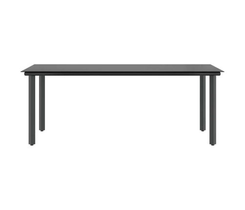 Set de comedor de jardín 7 piezas cojines ratán sintético negro