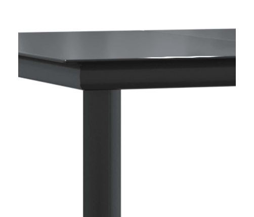 Set de comedor de jardín 7 piezas cojines ratán sintético negro