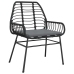 Set de comedor jardín 9 piezas cojines ratán polivinílico negro
