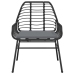 Set de comedor jardín 9 piezas cojines ratán polivinílico negro