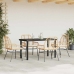 Juego de comedor jardín 5 piezas cojines ratán sintético marrón