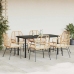 Juego de comedor de jardín 7 pzas con cojines ratán PE marrón