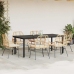 Juego de comedor de jardín 7 pzas con cojines ratán PE marrón