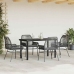 Juego de comedor jardín 5 piezas cojines ratán sintético negro