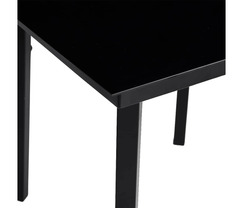 Juego de comedor jardín 5 piezas cojines ratán sintético negro