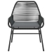 Set de comedor de jardín 7 piezas cojines ratán sintético negro