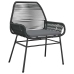 Set de comedor jardín 9 piezas cojines ratán polivinílico negro