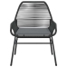 Set de comedor jardín 9 piezas cojines ratán polivinílico negro