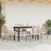 Juego de comedor jardín 5 piezas cojines ratán sintético marrón