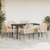 Juego de comedor de jardín 7 pzas con cojines ratán PE marrón