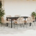 Juego de comedor de jardín 7 pzas con cojines ratán PE marrón