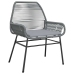 Juego comedor jardín 3 pzas cojines ratán sintético vidrio gris