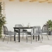 Juego comedor jardín 5 pzas cojines ratán sintético vidrio gris