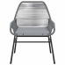 Juego comedor jardín 5 pzas cojines ratán sintético vidrio gris