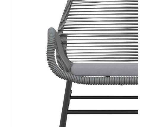 Juego comedor jardín 7 pzas cojines ratán sintético vidrio gris