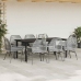 Juego comedor jardín 9 pzas cojines ratán sintético vidrio gris