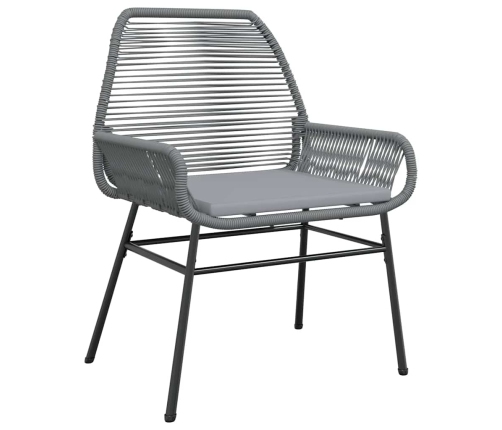 Juego comedor jardín 9 pzas cojines ratán sintético vidrio gris
