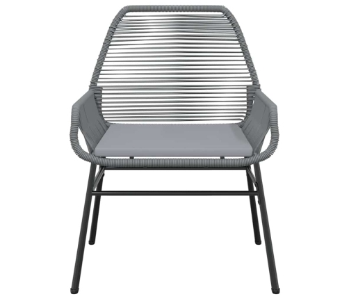 Juego comedor jardín 9 pzas cojines ratán sintético vidrio gris