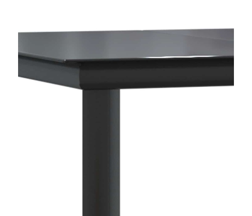 Juego comedor jardín 9 pzas cojines ratán sintético vidrio gris