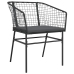 Set comedor jardín 3 pzas cojines ratán sintético vidrio negro