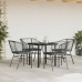Juego de comedor jardín 5 piezas cojines ratán sintético negro