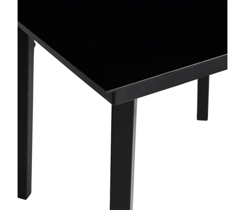 Juego de comedor jardín 5 piezas cojines ratán sintético negro