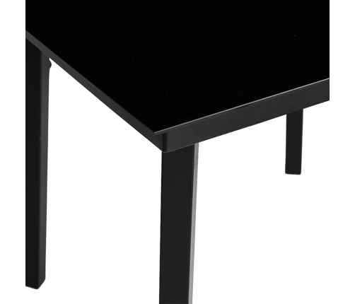 Juego de comedor jardín 5 piezas cojines ratán sintético negro