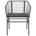 Set de comedor de jardín 7 piezas cojines ratán sintético negro