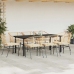 Juego comedor jardín 9 pzas cojines ratán sintético marrón