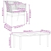Juego comedor jardín 9 pzas cojines ratán sintético marrón