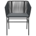 Set comedor jardín 3 pzas cojines ratán sintético vidrio negro