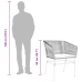 Set comedor jardín 3 pzas cojines ratán sintético vidrio negro