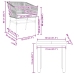 Set comedor jardín 3 pzas cojines ratán sintético vidrio negro