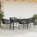 Juego de comedor jardín 5 piezas cojines ratán sintético negro