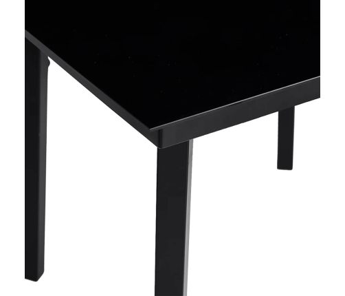 Juego de comedor jardín 5 piezas cojines ratán sintético negro