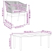 Set de comedor de jardín 7 piezas cojines ratán sintético negro