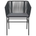 Set de comedor jardín 9 piezas cojines ratán polivinílico negro