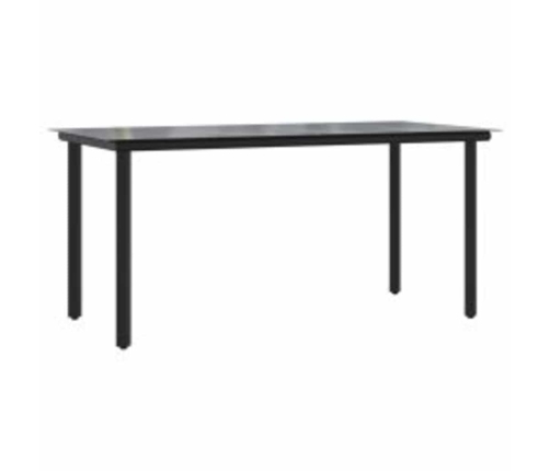 Juego de comedor jardín 5 piezas cojines ratán sintético marrón