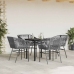 Juego comedor jardín 5 pzas cojines ratán sintético vidrio gris