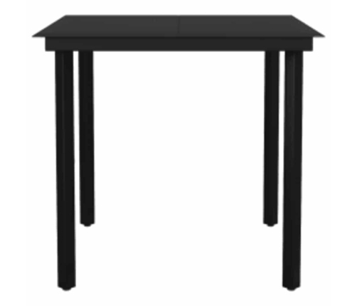 Juego comedor jardín 5 pzas cojines ratán sintético vidrio gris