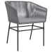 Juego comedor jardín 5 pzas cojines ratán sintético vidrio gris