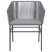 Juego comedor jardín 5 pzas cojines ratán sintético vidrio gris