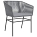 Juego comedor jardín 5 pzas cojines ratán sintético vidrio gris
