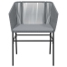 Juego comedor jardín 5 pzas cojines ratán sintético vidrio gris