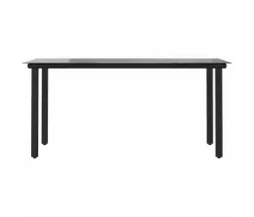 Juego comedor jardín 7 pzas cojines ratán sintético vidrio gris