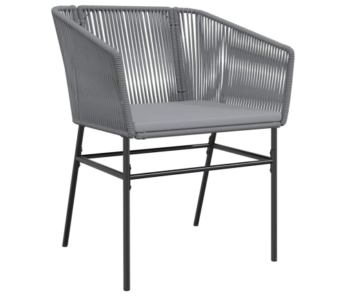 Juego comedor jardín 7 pzas cojines ratán sintético vidrio gris