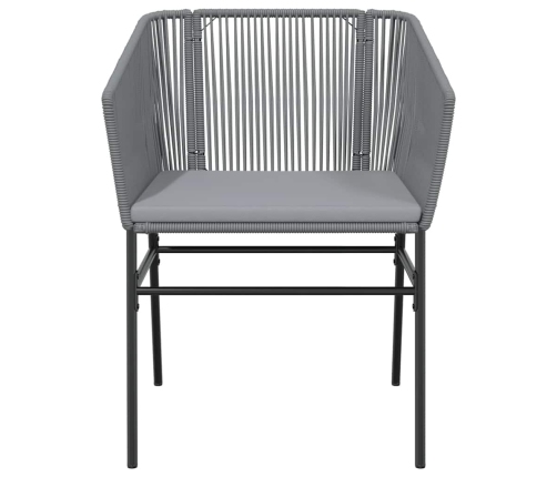 Juego comedor jardín 7 pzas cojines ratán sintético vidrio gris