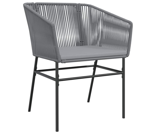 Juego comedor jardín 7 pzas cojines ratán sintético vidrio gris