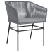Juego comedor jardín 7 pzas cojines ratán sintético vidrio gris